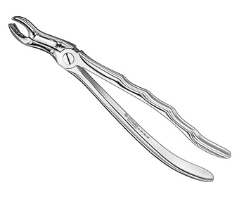 Pinza da estrazione anatomica, terzi molari superiori , a baionetta